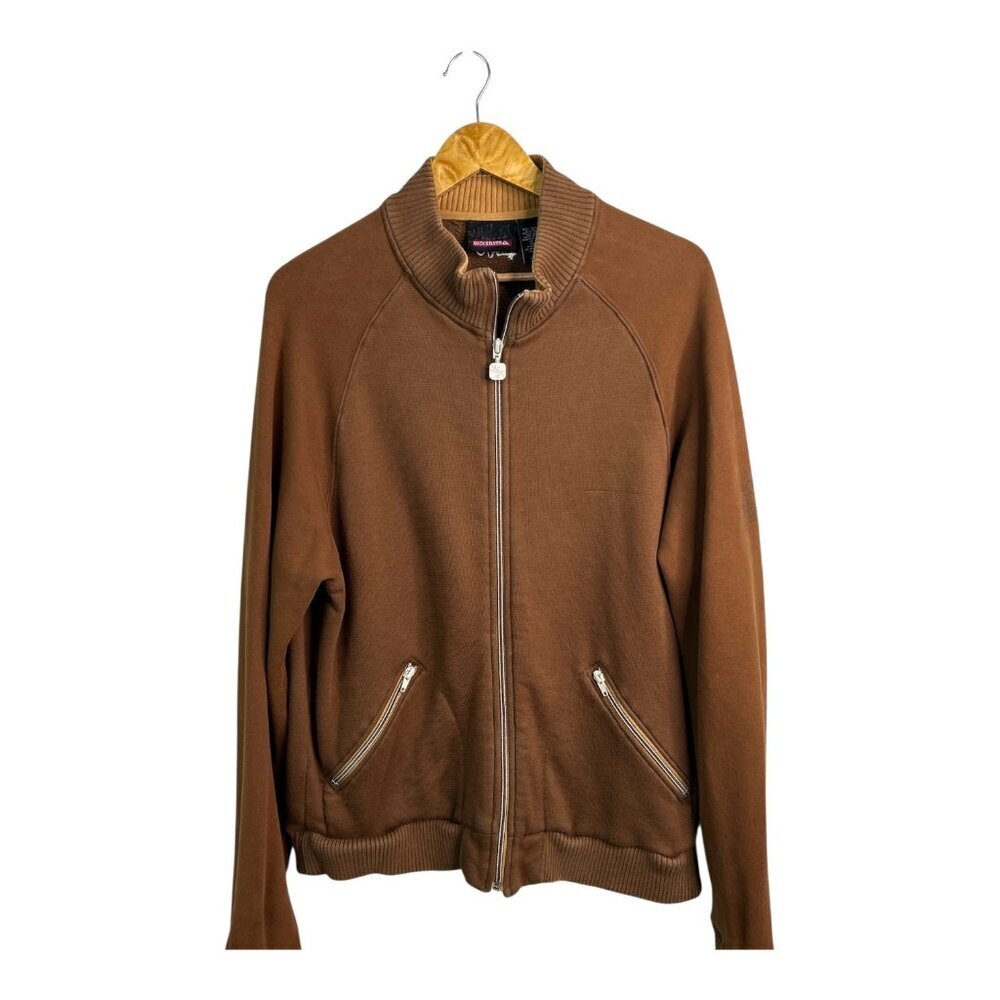 Vintage Quicksilver Men's Cozy Full Zip Sweatshirt Chocolate Brown Size Medium‎